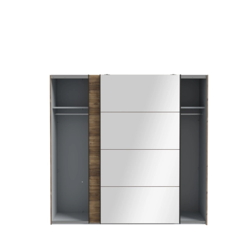 Szafa przesuwna z lustrem 220 cm Świerk Alpejski/Czarny